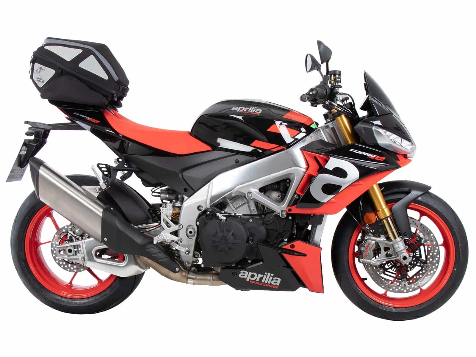 Portapacchi sportivo fisso nero per Aprilia Tuono V4 Factory /RSV 4 /RSV 4 Factory (21-24)