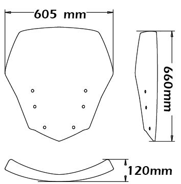 Parabrezza di tipo originale per BMW K 1600 GT /GTL (10-22), trasparente