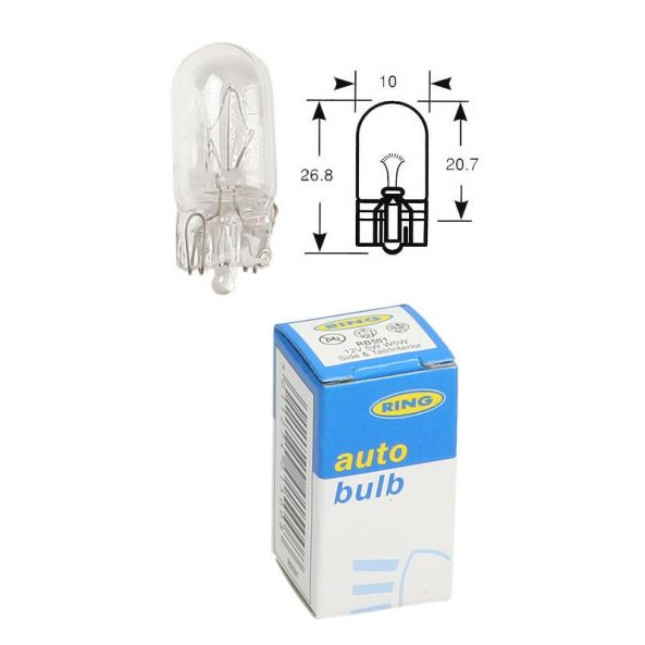 Lampadina ad anello, a incandescenza, 12V, 5W, W2.1x9.5d