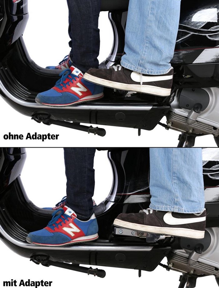 Adattatore poggiapiedi per Vespa GTS/GTS Super/GTV/GT 60/GT/GT L 125-300cc, arancio opaco