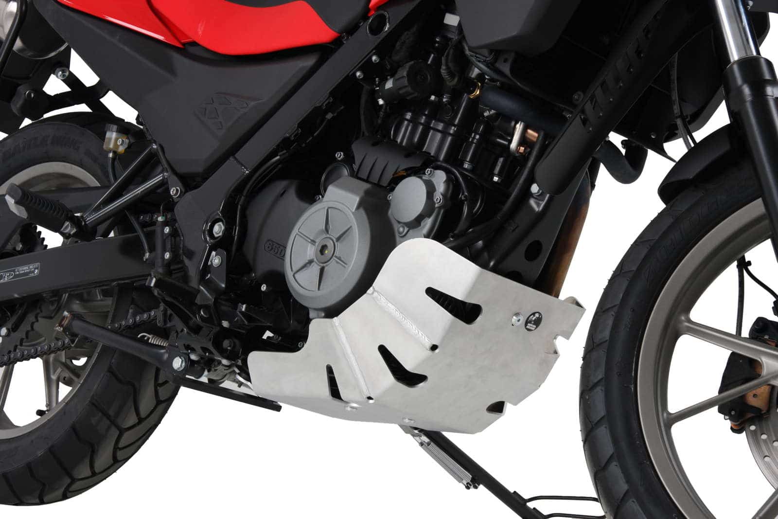 Piastra di protezione motore argento per BMW G 650 GS (11-16)/Sertao (12-16) Hepco & Becker