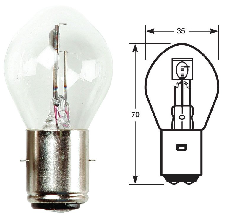 Lampadina ad anello, a incandescenza, 12V, 35/35W, BA20d