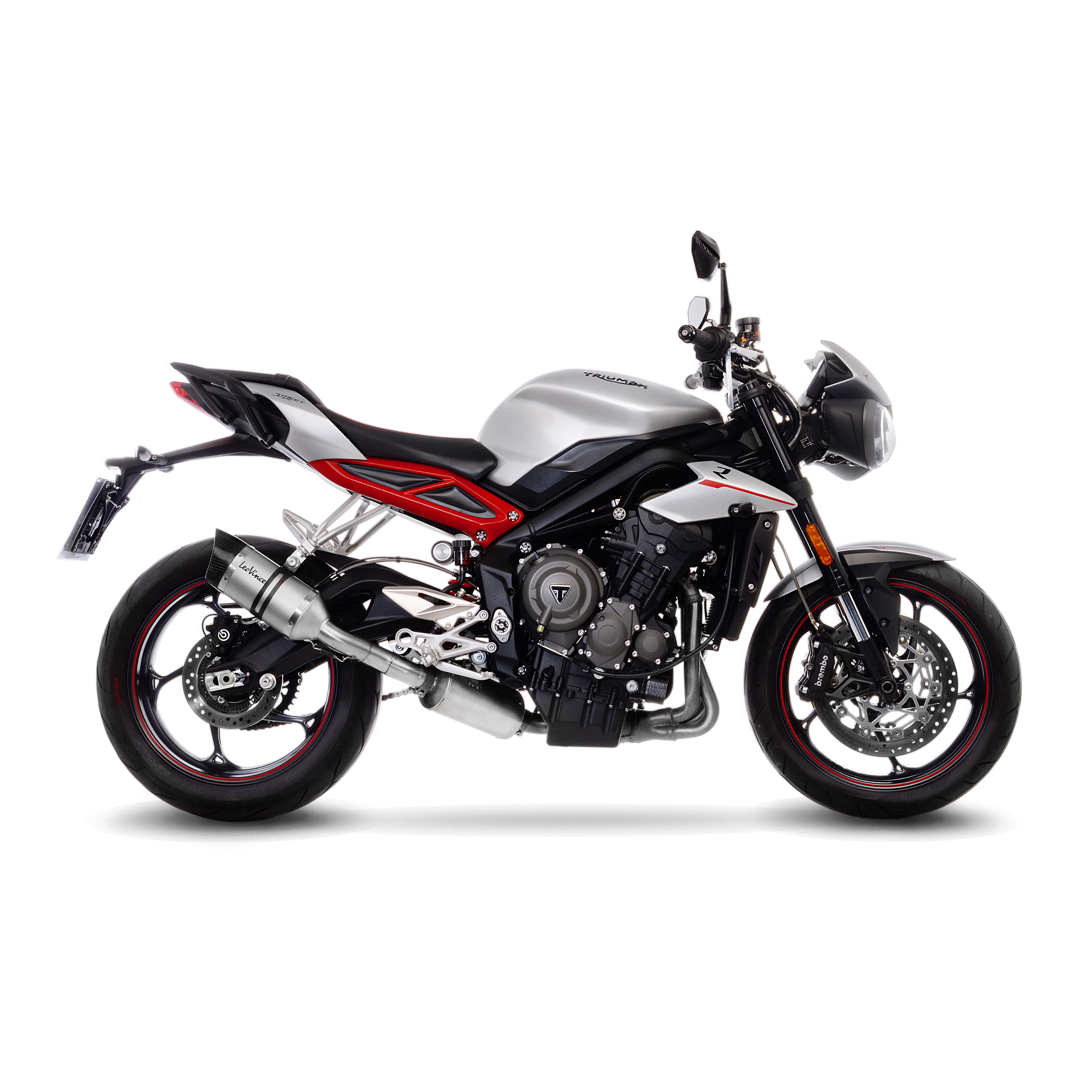 Impianto di scarico LeoVince LV Pro, inox, Slip On per Triumph Street Triple 765 S /RS (18-21), Euro4