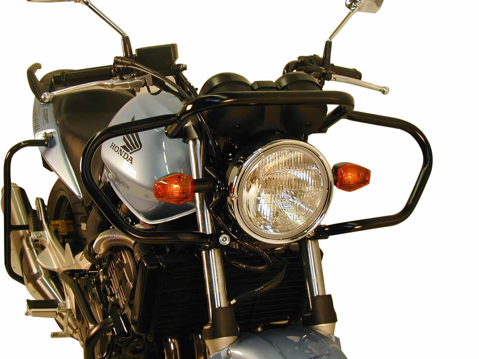 Barra di protezione anteriore nera per Honda CBF 600 (04-13) Hepco & Becker
