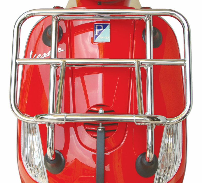 Portapacchi anteriore per Vespa LX /S 50-150cc, pieghevole, cromato