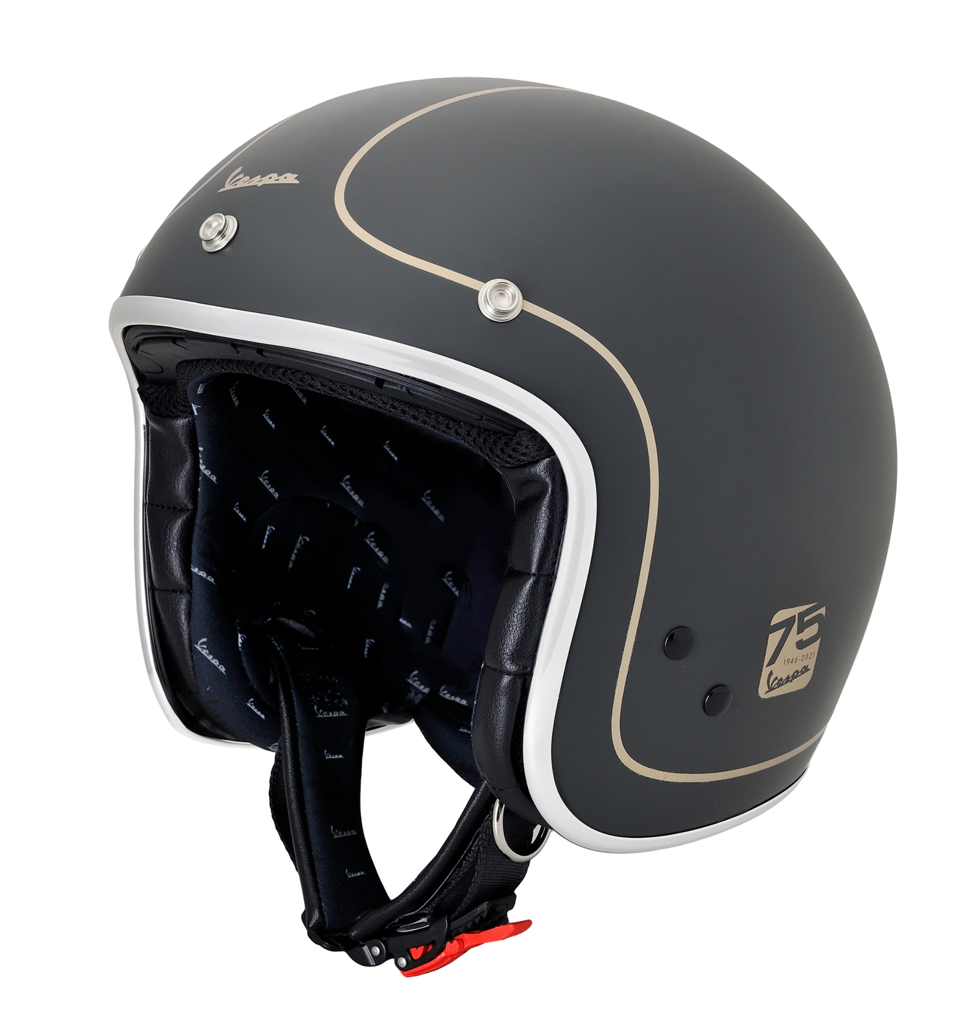 Casco jet Vespa 75° anniversario, grigio-oro taglia M