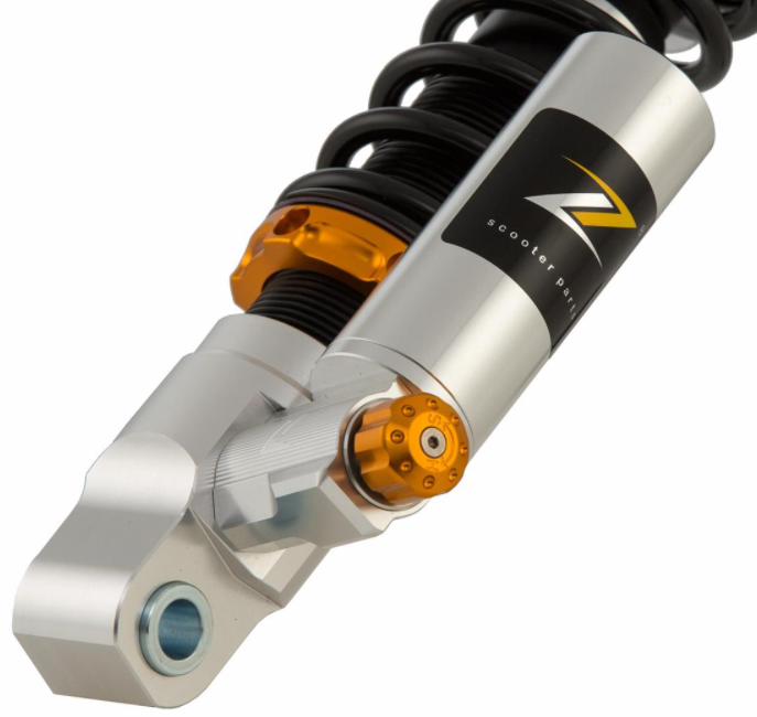 Ammortizzatore anteriore per Vespa GTS/GTS Super 125-300cc ('14-'16), argento/arancio