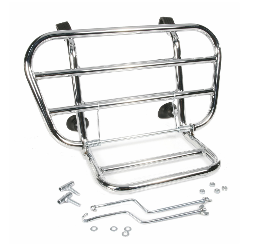 Portapacchi anteriore per Vespa PX 80-200cc, pieghevole, cromato