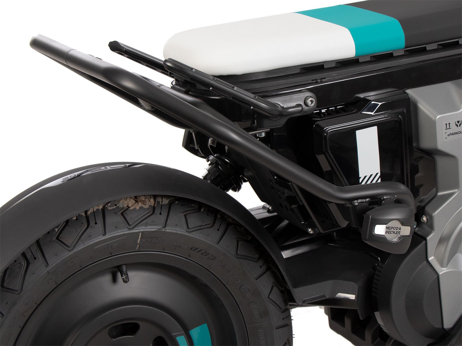 Barra di protezione posteriore nera per BMW CE 02 (23-) Hepco & Becker