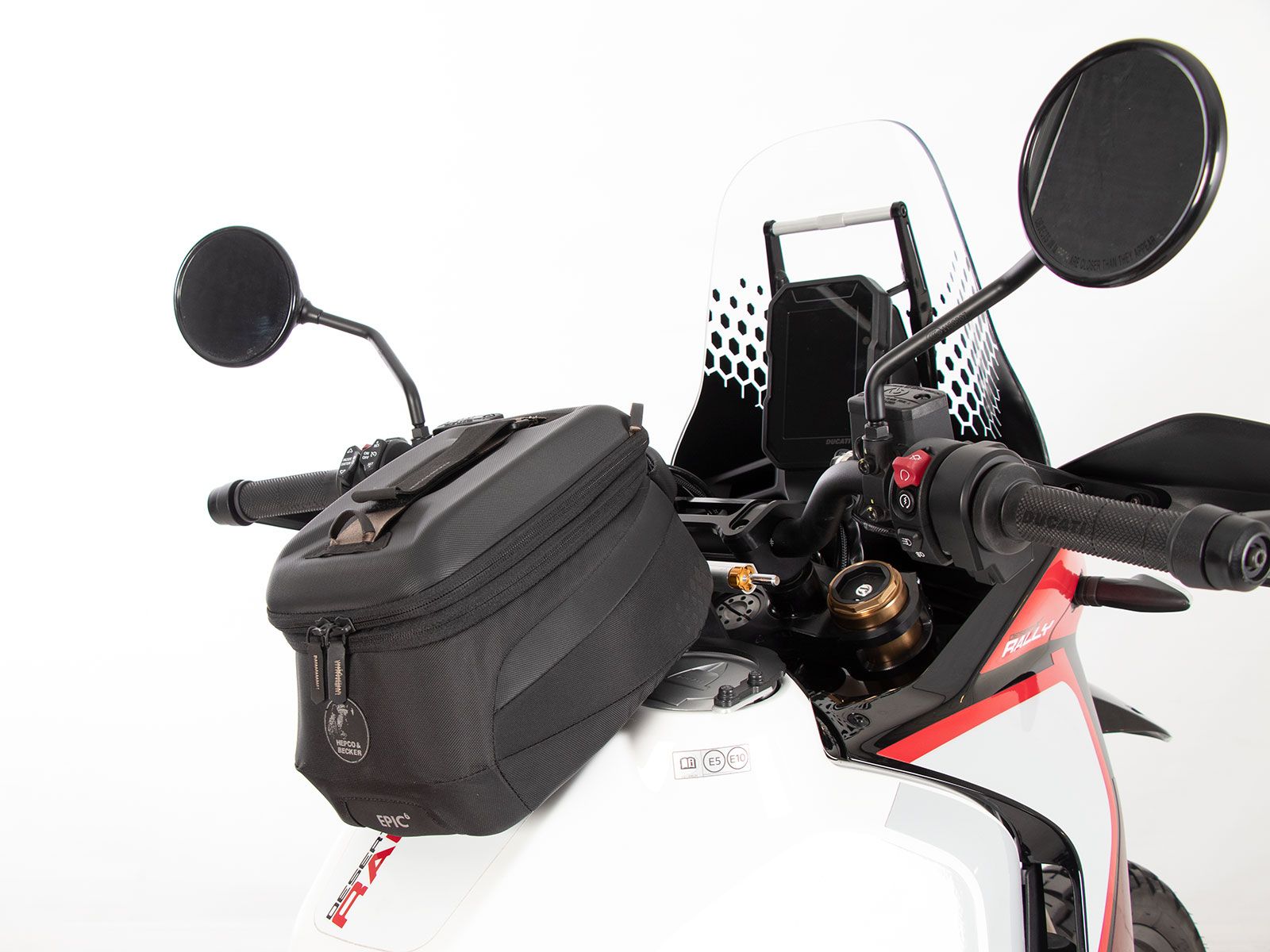 Anello serbatoio di base con blocco borsa serbatoio per Ducati DesertX Rally (24-) Hepco & Becker