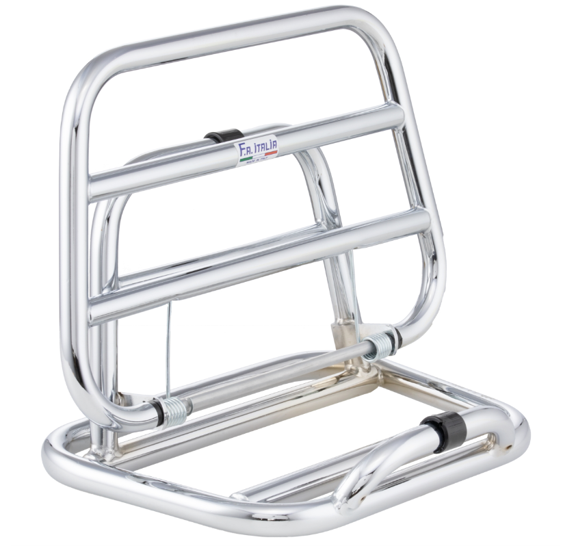 Portapacchi posteriore per Vespa 946 3V cioè 125cc, pieghevole, cromato