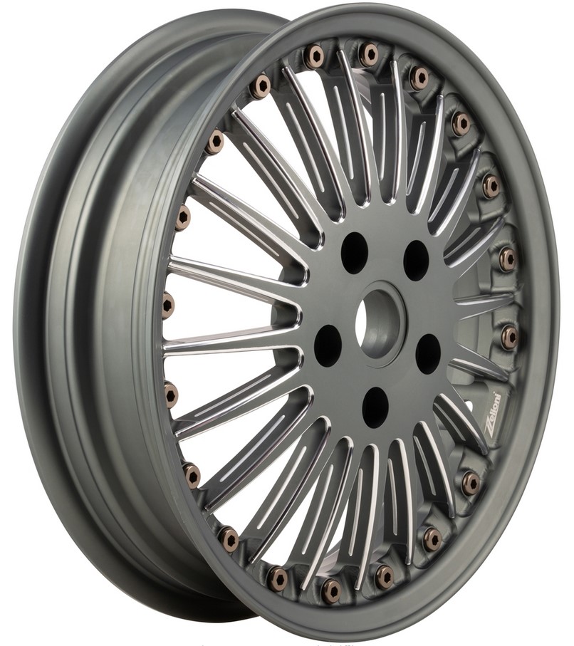 Cerchio Sport Classic anteriore/posteriore per Vespa GTS/GTS Super/GTV/GT/946 125-300ccm, grigio opaco