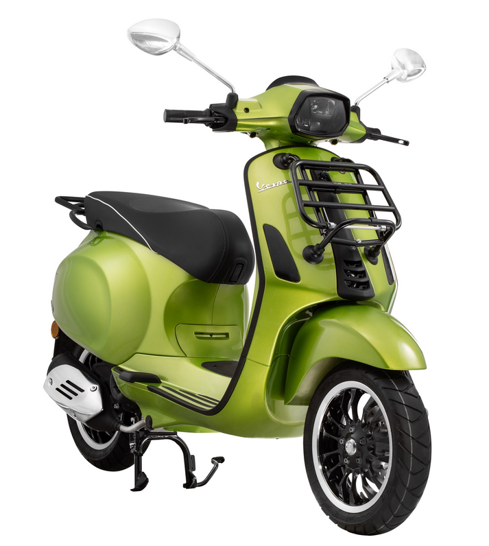Portapacchi posteriore per Vespa Primavera /Sprint /Elettrica 50-150ccm, nero lucido