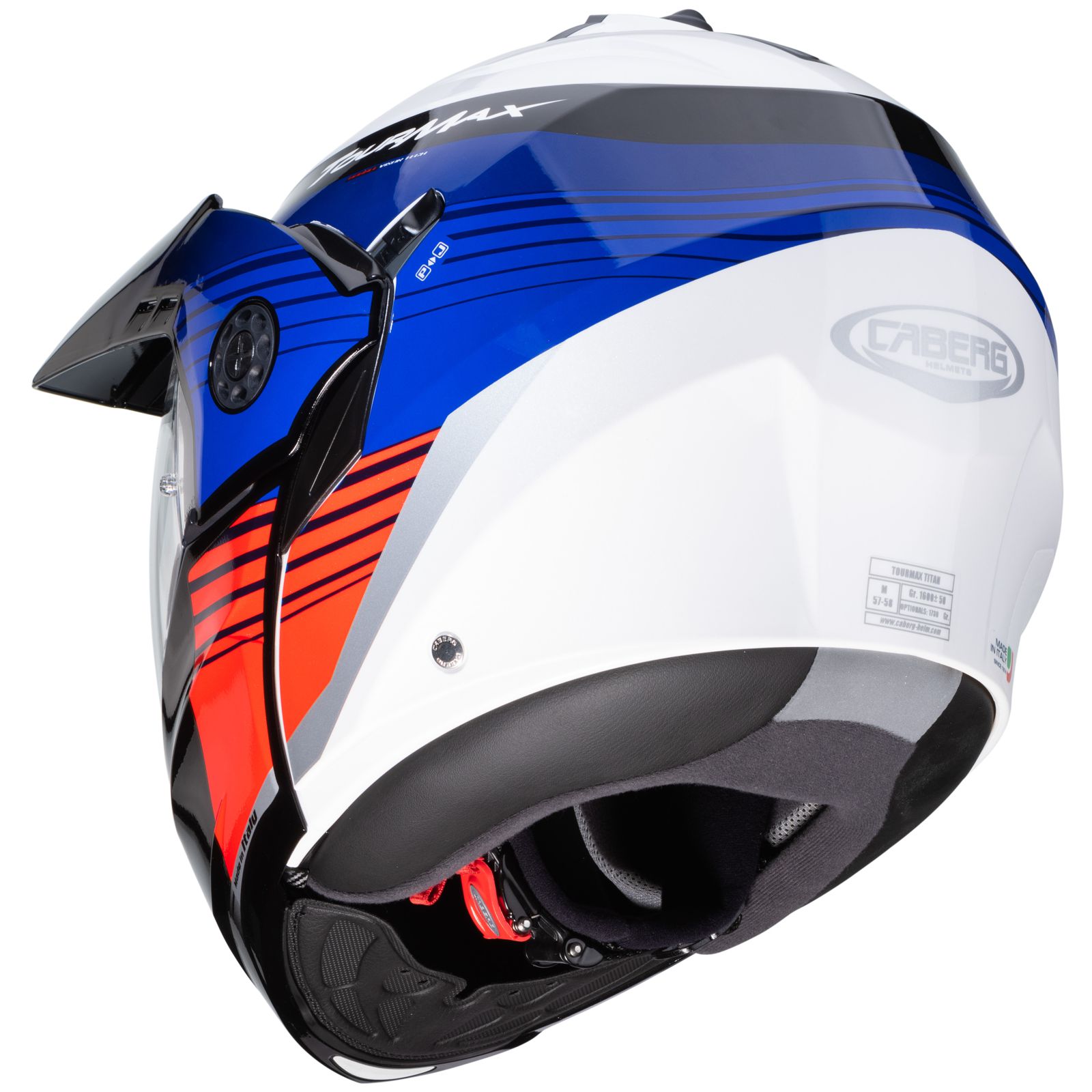 Caberg Casco Tourmax Titan, bianco/blu/rosso