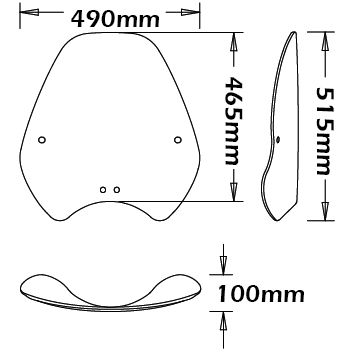 Cupolino medio a inclinazione variabile per BMW R 1150 R /R 850 R (99-06), trasparente