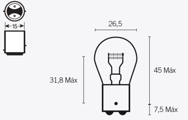 Lampadine Tecnium S25 12V 21/5W - x10