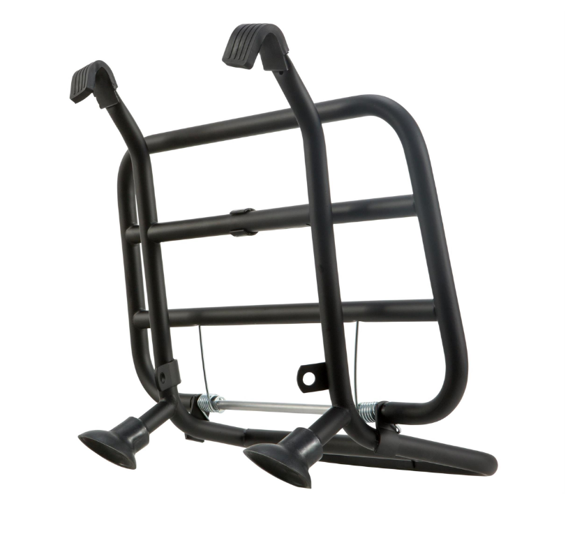 Portapacchi anteriore per Vespa PX 80-200cc, pieghevole, nero