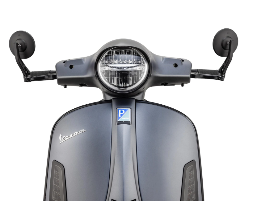 Specchio da manubrio per Vespa, destro o sinistro, rotondo, nero opaco