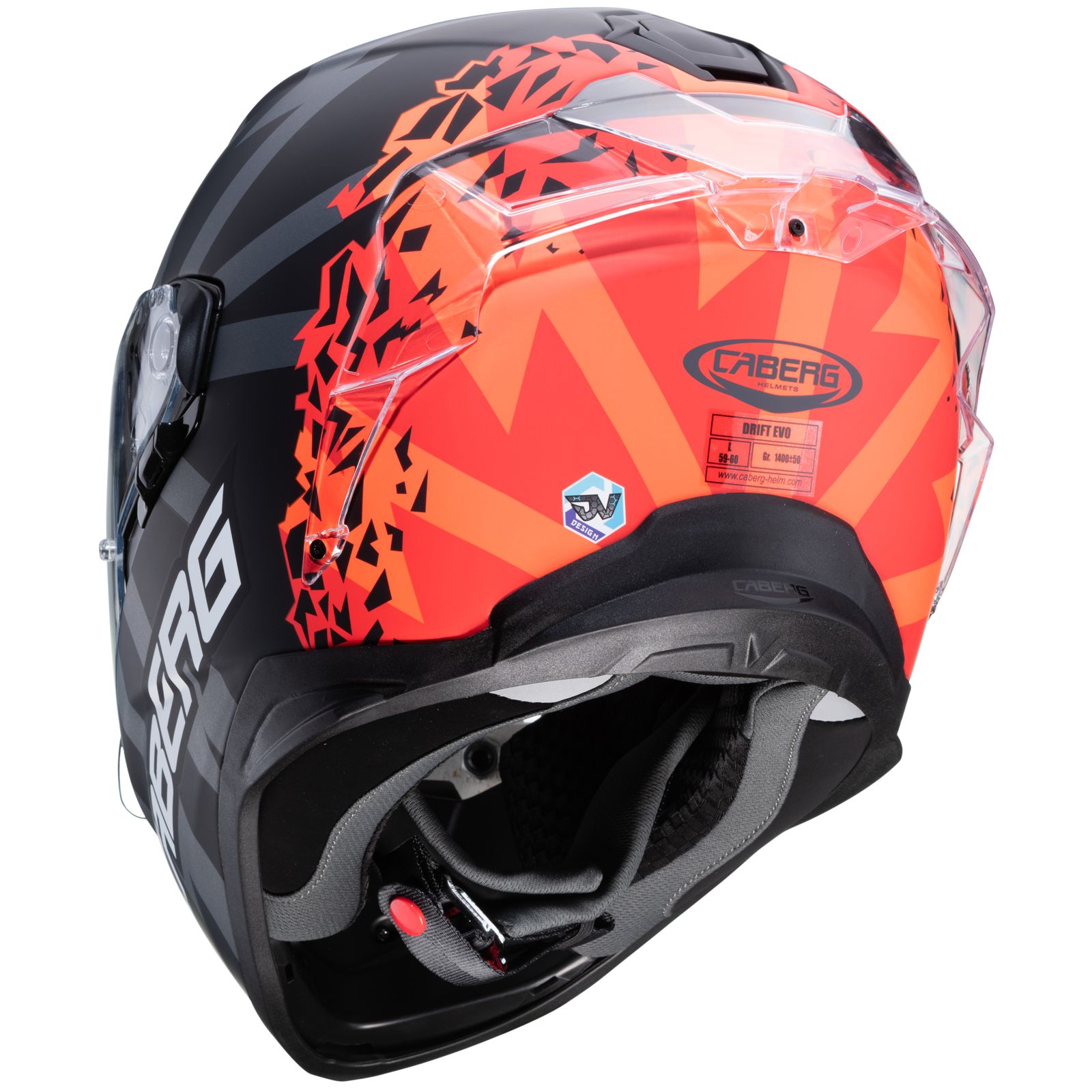 Caberg Casco Drift Evo Storm, nero opaco/rosso antracite