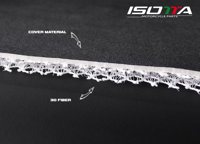 Coprisella Comfort in fibra 3D per Honda XL 750 Transalp, blu/nero con inserti rossi