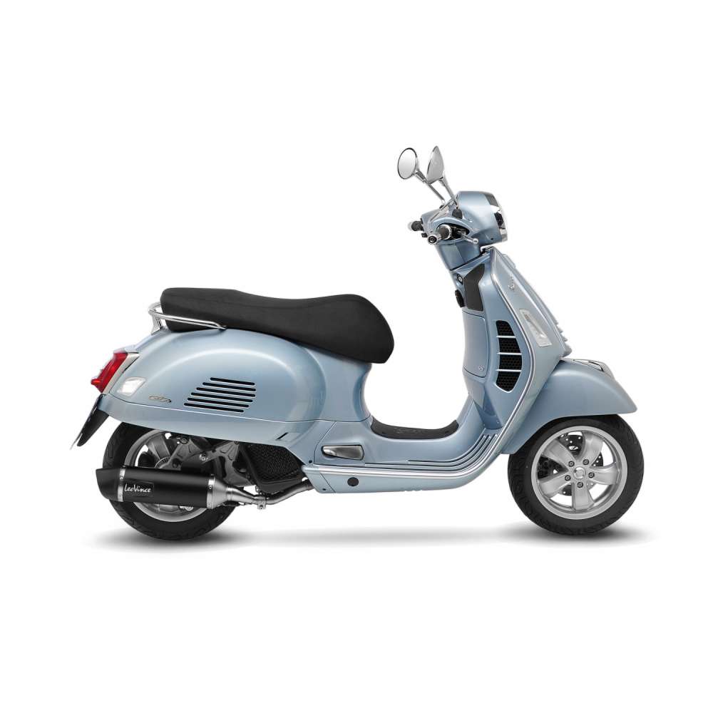 LeoVince sistema di scarico SBK Nero per Vespa GTS 125 /Super, nero, slip on, certificato E, Euro5