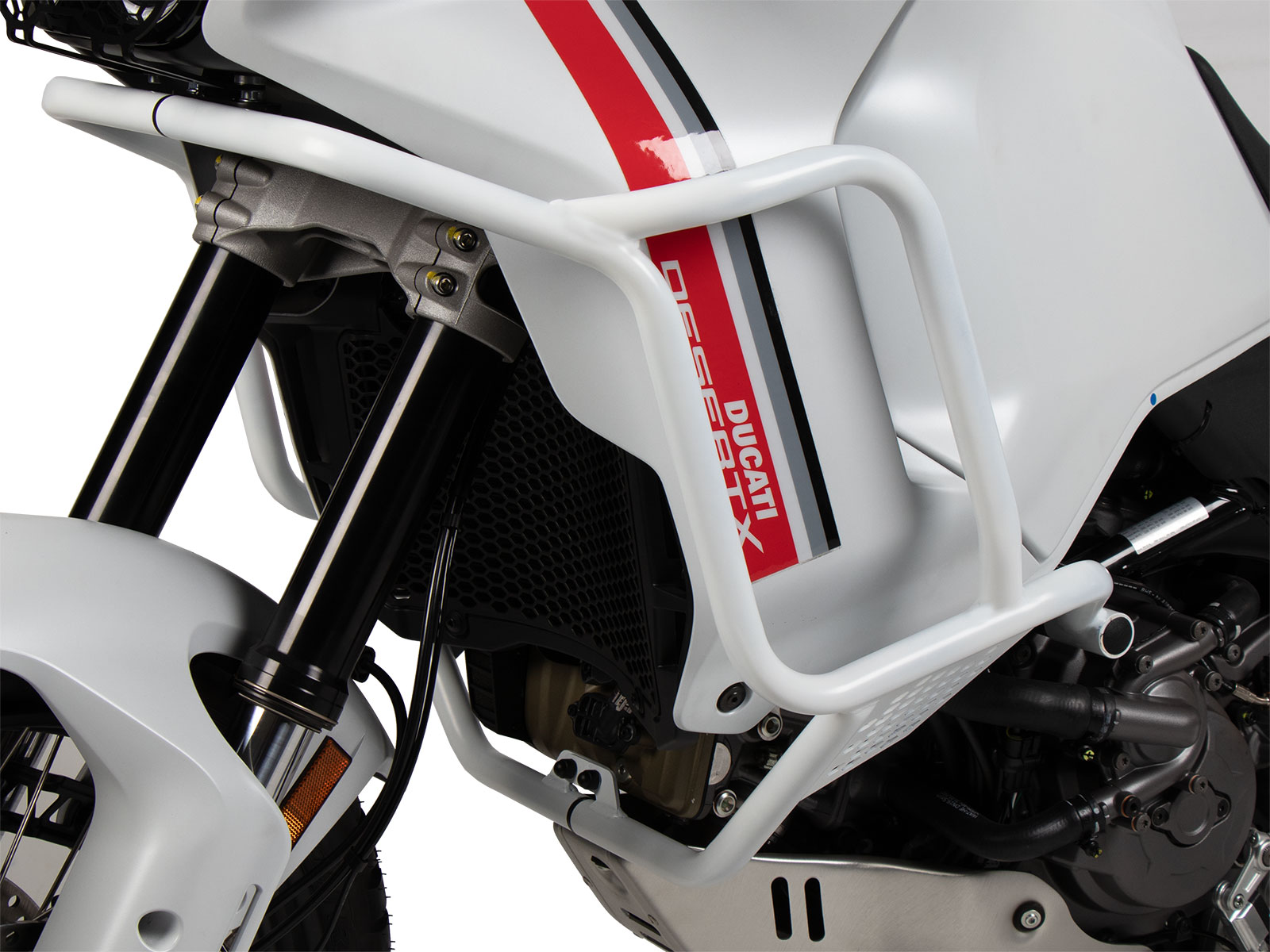 Barra di protezione serbatoio bianca per Ducati Desert X Rally (24-) Hepco & Becker