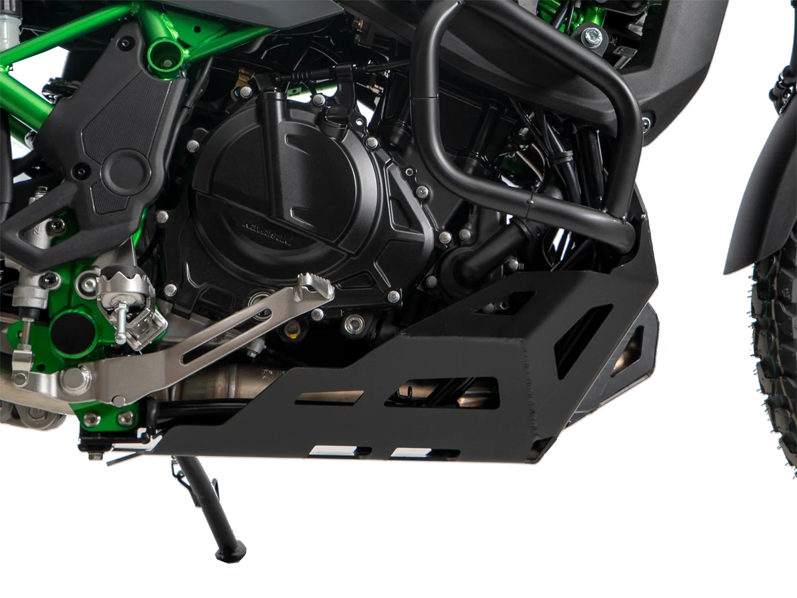 Piastra di protezione del motore nera per Kawasaki KLE 500 / SE (26-) Hepco & Becker