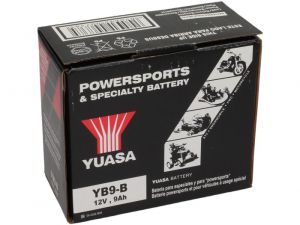 Batteria Yuasa YB9-B, 12 V, 9 A, standard, senza pacco acido, 140x80x135