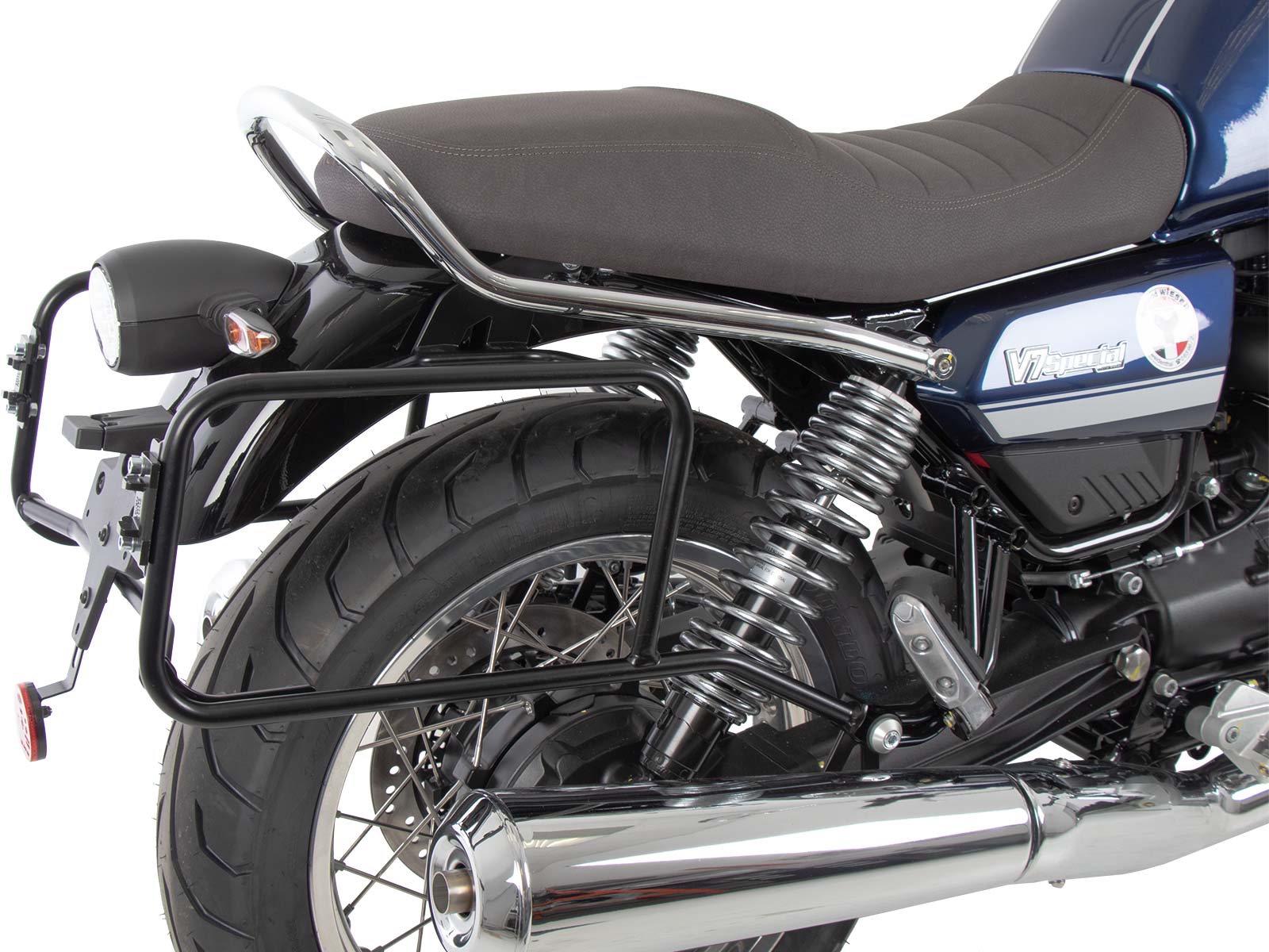 Portavaligie laterale fisso nero per Moto Guzzi V7 850 Stone Corsa (2024) Hepco & Becker