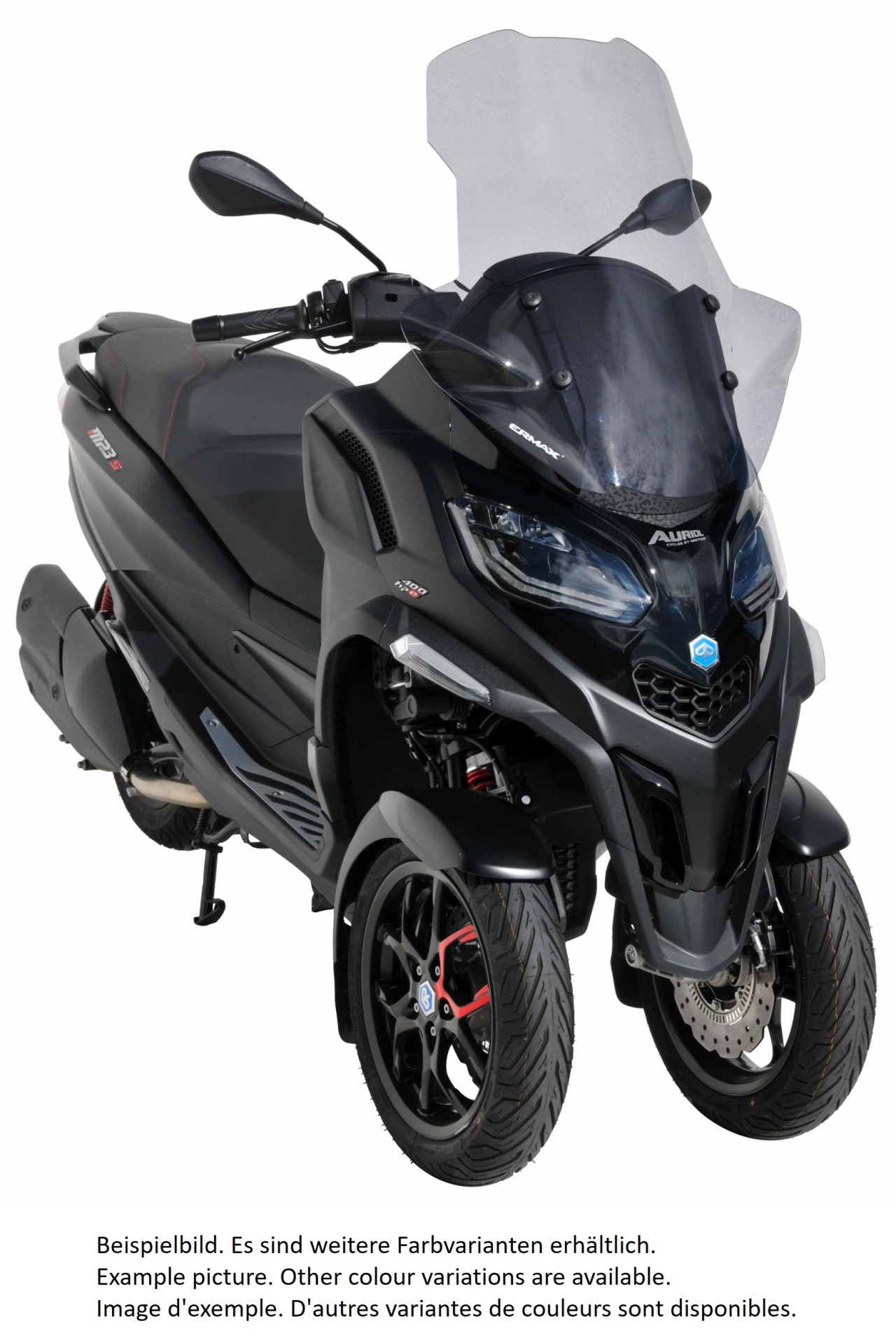Parabrezza ERMAX High Protection con paramani per Piaggio MP3 400 / 530 HPE (22-), grigio
