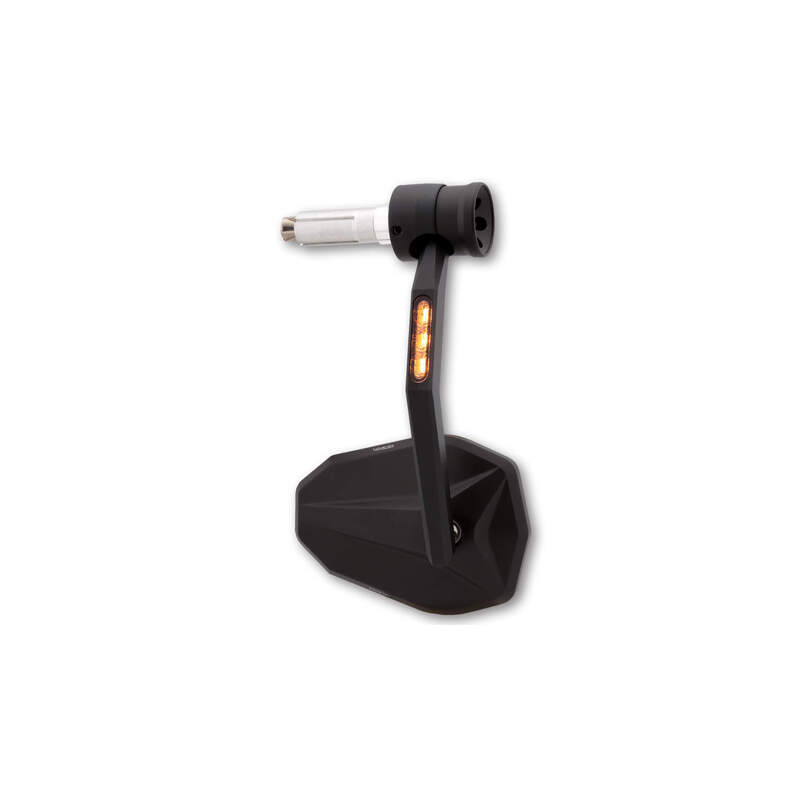 HIGHSIDER pro Specchio da manubrio Victory-RIM nero con indicatore LED/luce di posizione (1 pezzo)
