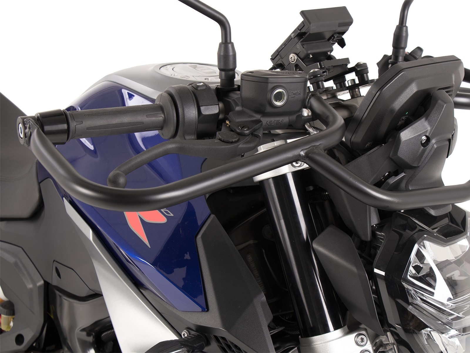 Barra di protezione anteriore nera per BMW F 900 R (20-24) Hepco & Becker