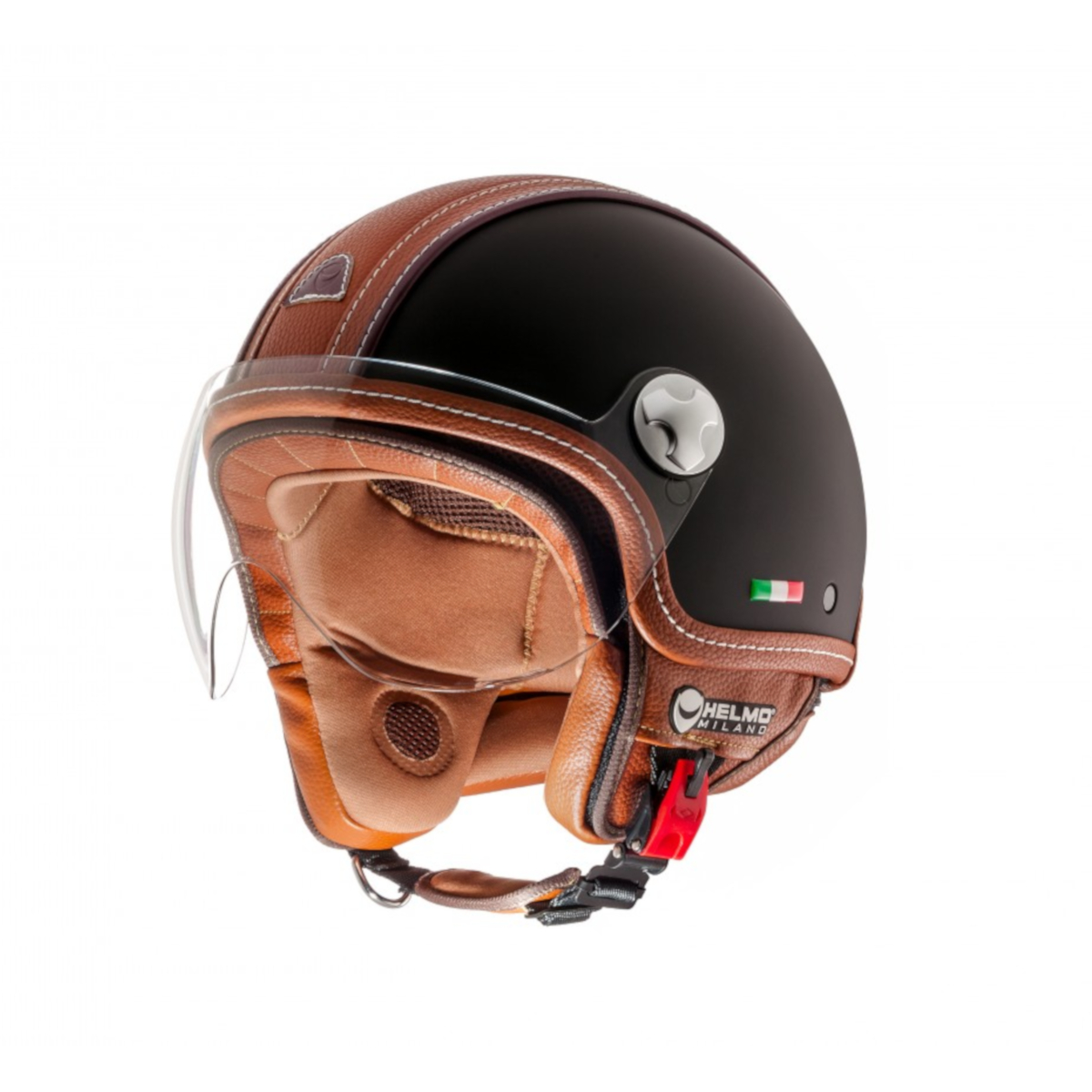Helmo Milano Demi Jet, PelleDura, nero, opaco