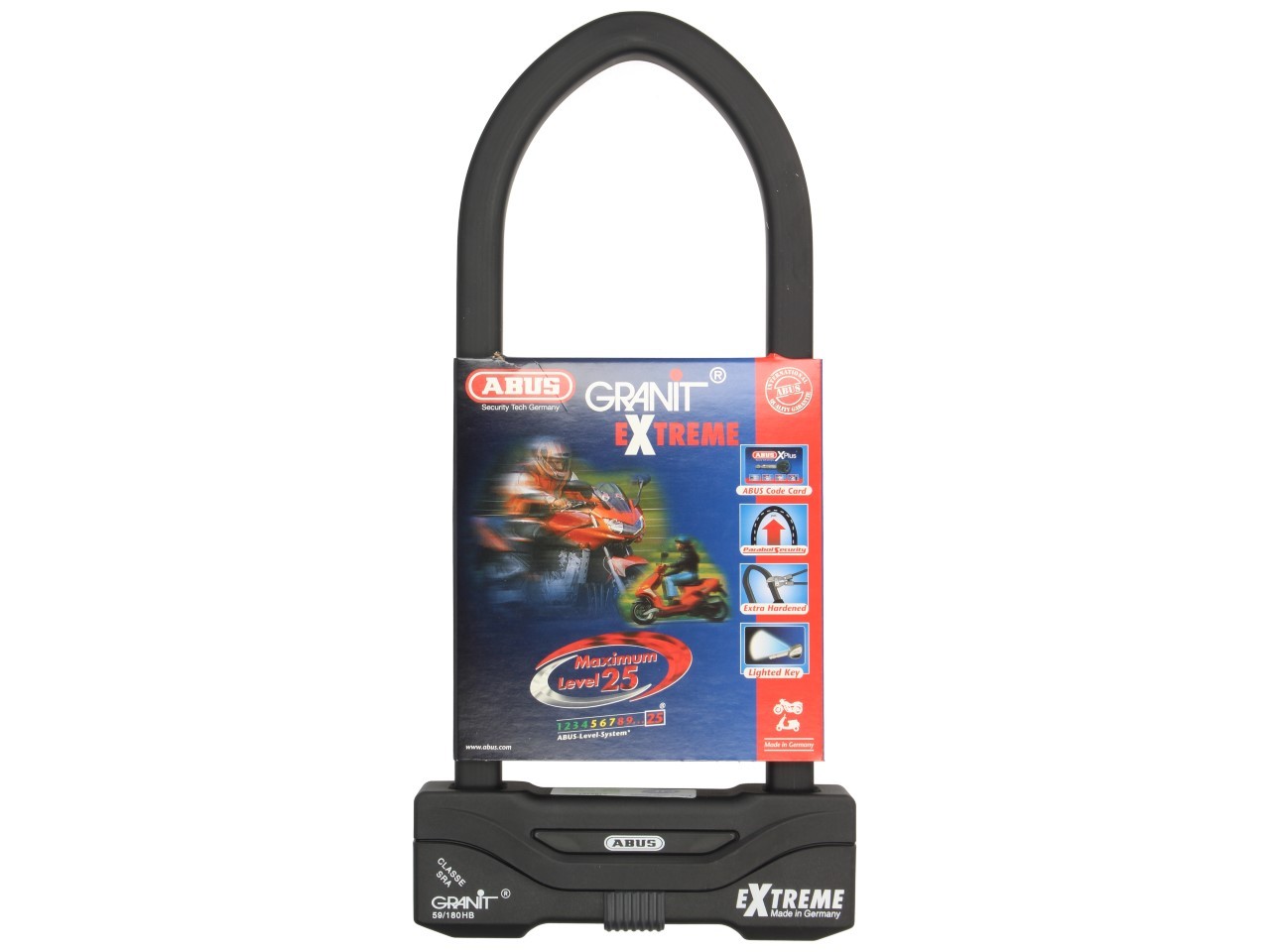 ABUS U-lock 310x111 Granit Extreme Plus 59 per moto, scooter e Vespa