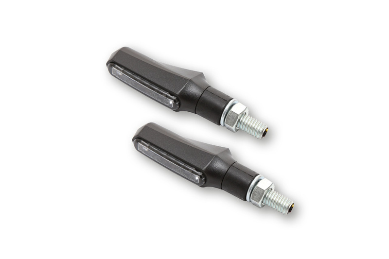 HIGHSIDER Smart Shorty-Fin LED 3in1 indicatore di direzione/luce posteriore combinata alloggiamento nero / lente grigio fumo