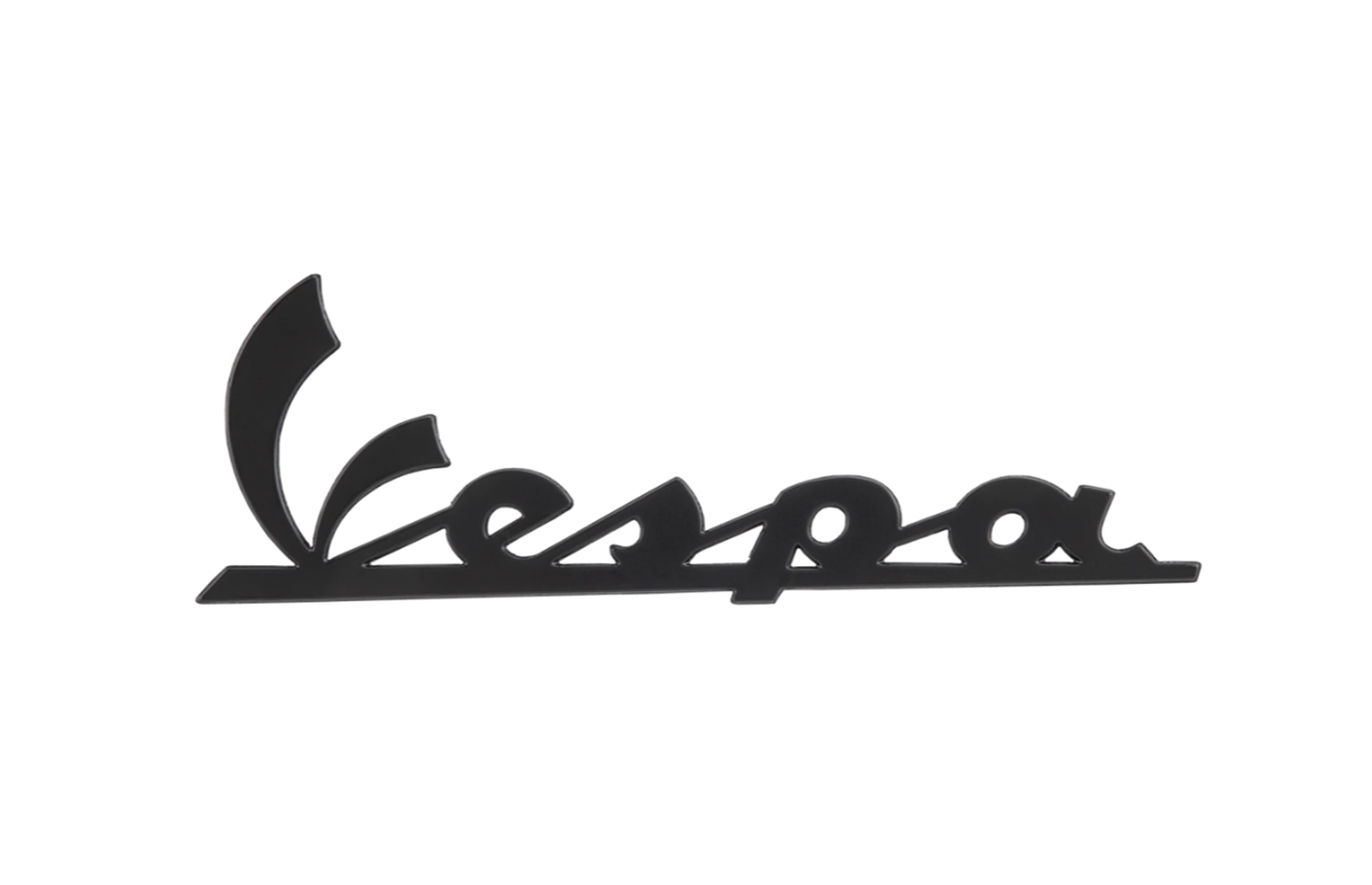 Scritta "Vespa" sullo scudo anteriore - nero lucido/antracite