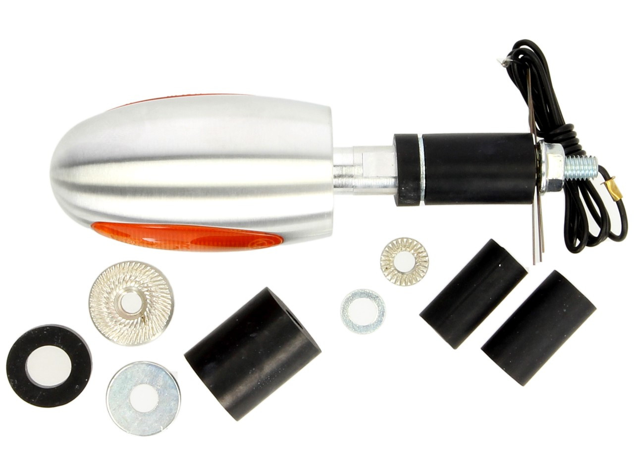 Indicatore Kellermann, BL 1000 giallo, alluminio, alogeno, VR/VL, 12 V, 21 W, argento satinato