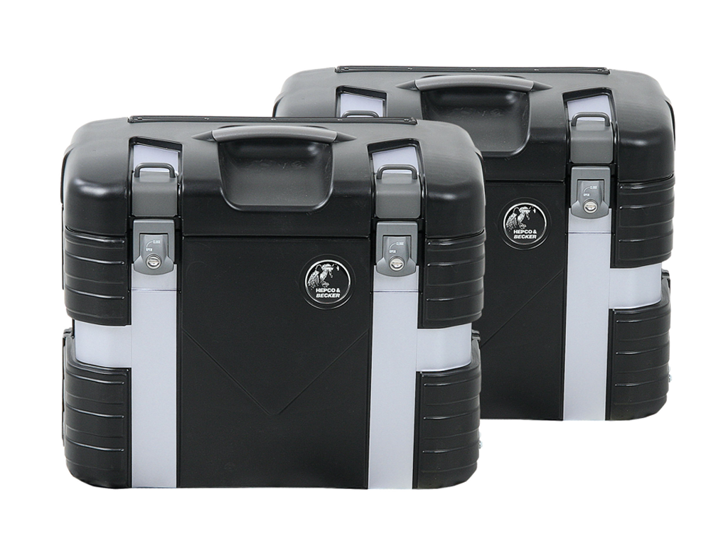 Set di valigie Gobi Black Edition con gancio per bagagli Hepco & Becker