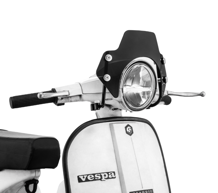 Zanzariera per Vespa PX 80-200ccm, supporti neri, colorati neri