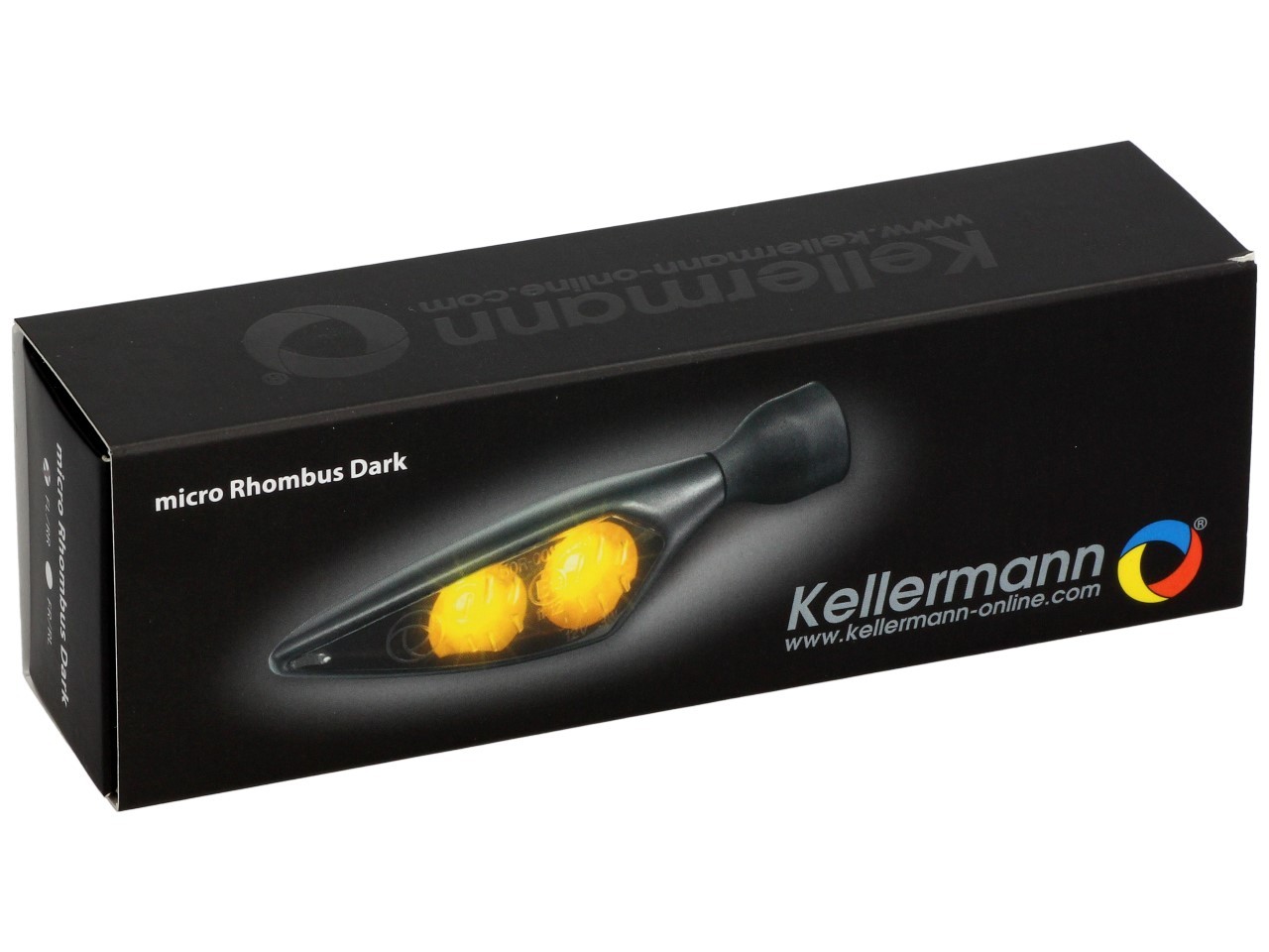 Indicatore Kellermann, Rhombus Dark, acciaio, LED, VR/HL, 12 V, nero satinato, M8x20, omologato E