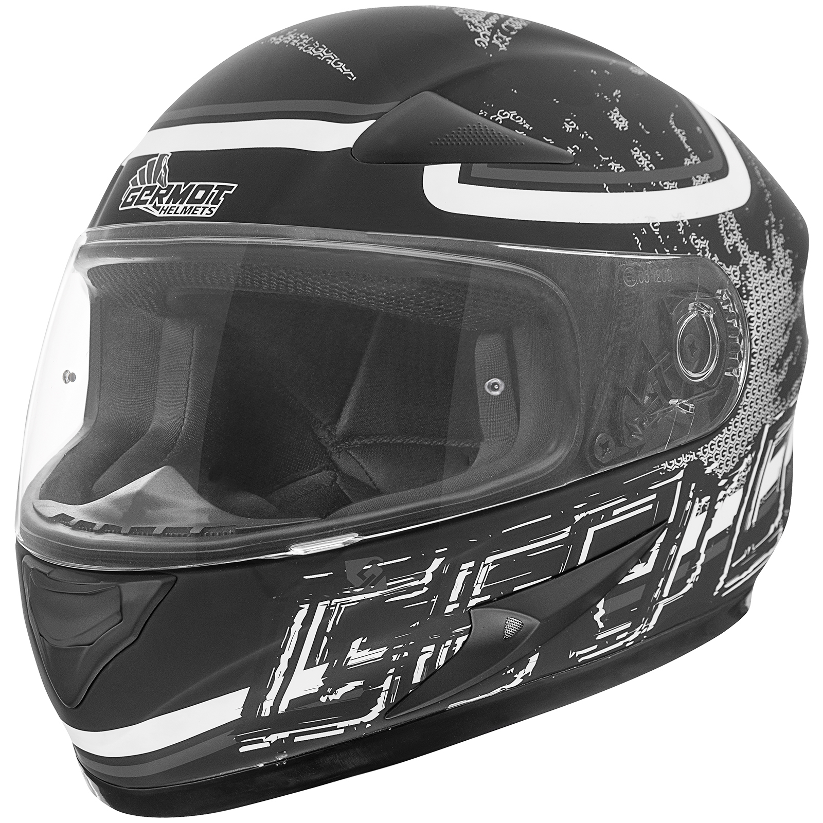 Casco Germot oversize GM 720, nero/grigio opaco