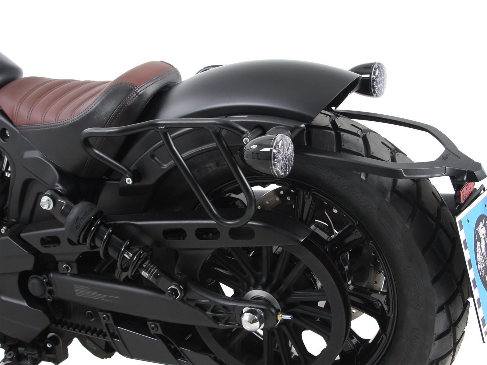 Portaborse in pelle cutout nero per Indian Scout Bobber (2017-)