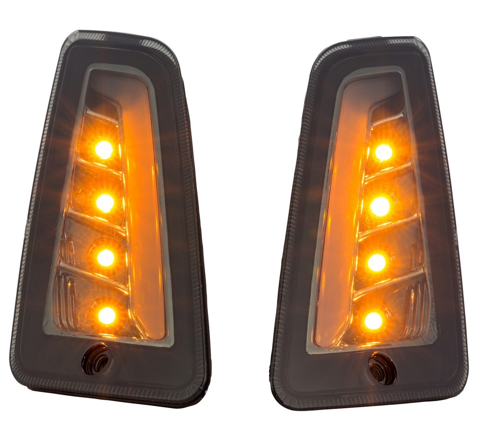 Kit indicatori di direzione anteriori destro/sinistro per Vespa GTS/GTS Super/GTV 125-300cc ('14-), colorati