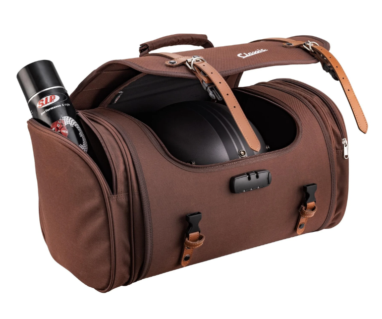 Borsa "Classic" grande per Vespa, in nylon, marrone tabacco