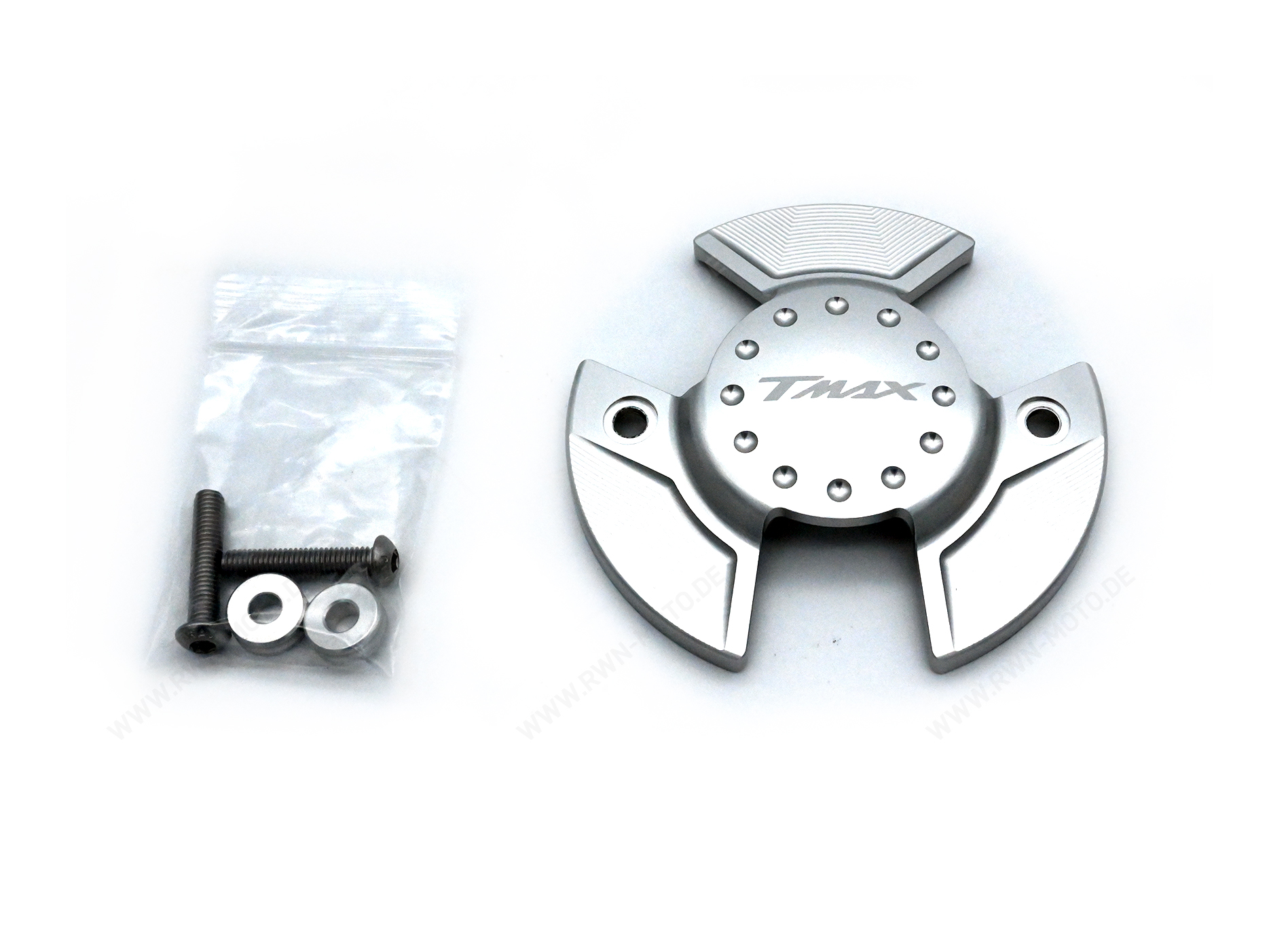 Coperchio motore ricavato dal pieno argento per Yamaha T-MAX (22-) Originale