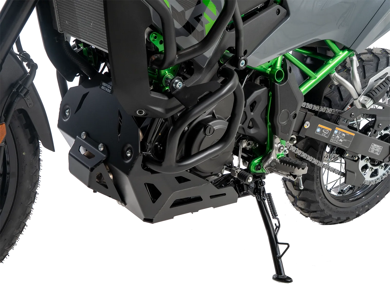Piastra di protezione del motore nera per Kawasaki KLE 500 / SE (26-) Hepco & Becker