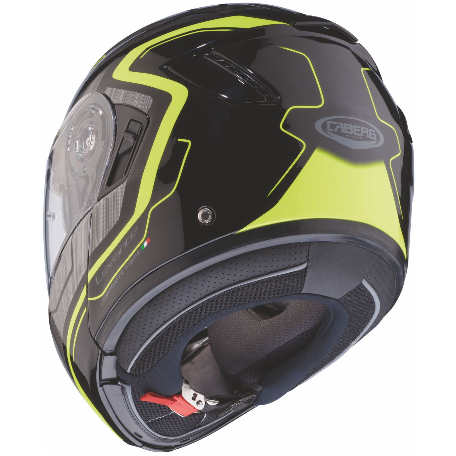 Caberg Casco Levo Flow, nero/grigio-fluo-giallo