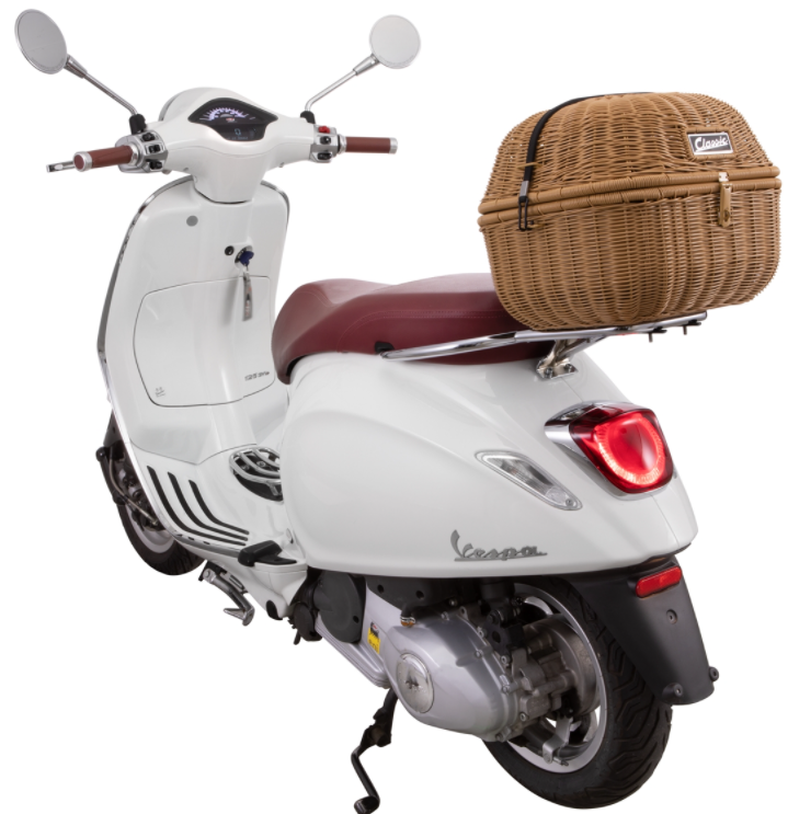 Cestino portabagagli Classic con portapacchi per Vespa Primavera/​Sprint 50-150ccm, marrone