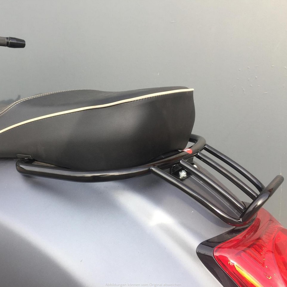 Portapacchi / maniglione passeggero posteriore 70s per Vespa GTS/GTV/GT 125-300ccm 4T LC, nero lucido