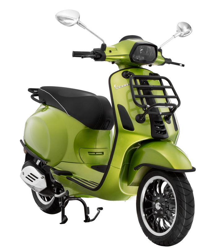 Portapacchi posteriore per Vespa Primavera /Sprint /Elettrica 50-150ccm, nero opaco